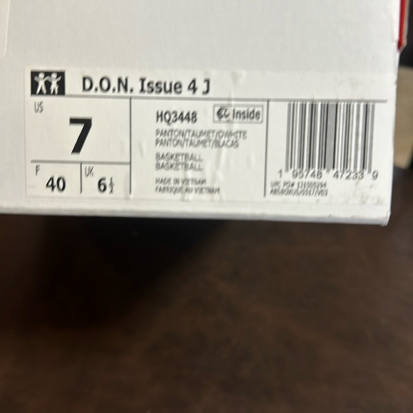 adidas Kids' D.O.N. Issue #4 Basketball Shoes: BLUE/OFF-WHITE: NEW IN BOX: SZ 7 - Picture 9 of 9